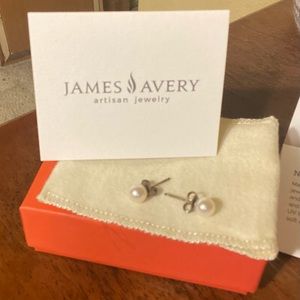 James Avery Sterling Silver Cultured Pearl Post Earrings